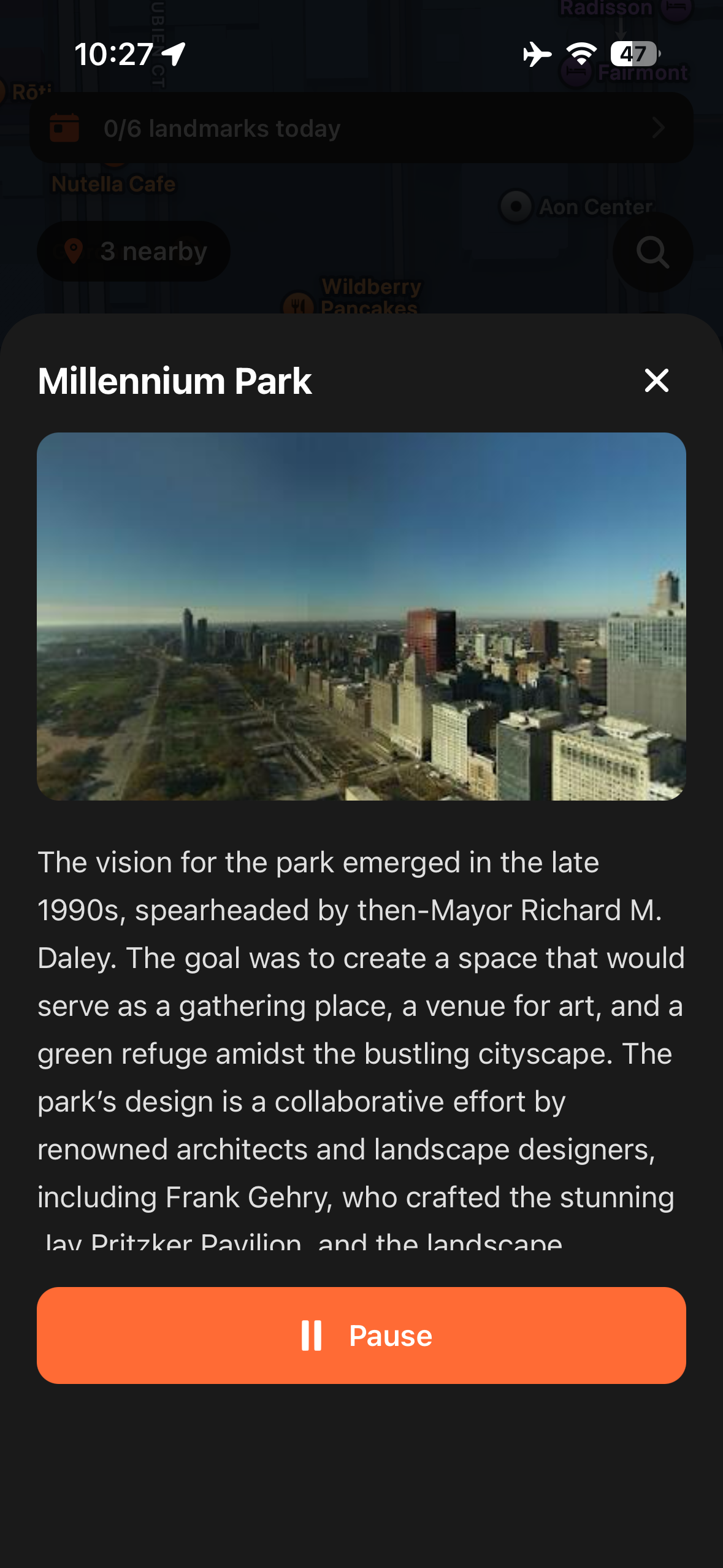Urban Tales story panel in Chicago with photo and narration