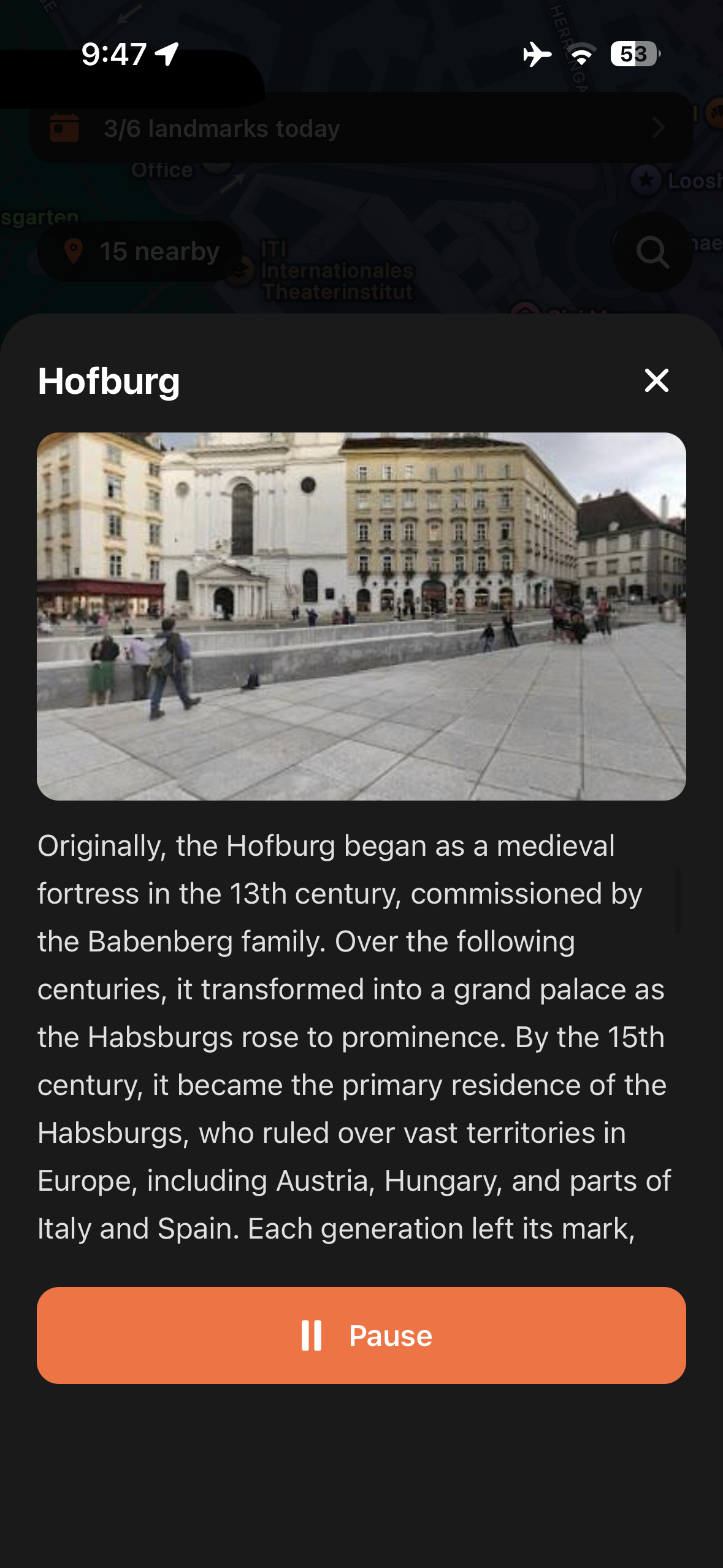 Urban Tales story panel in Vienna with photo and narration